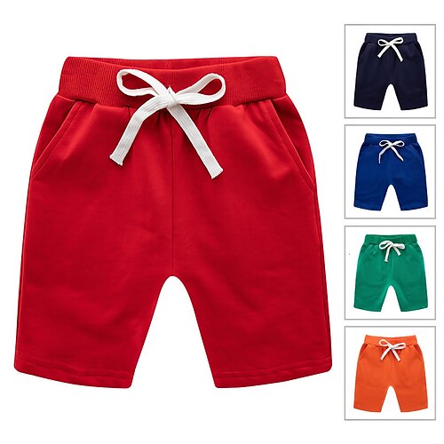 

Børn Drenge Shorts Helfarve Komfort Shorts udendørs Mode Daglig Sort Gul Lyserød Midt i taljen