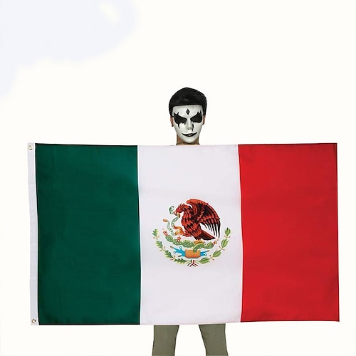 

grænseoverskridende amazon-kildeproducent polyester screentrykt VM-flag 90 150 cm mexicansk flag
