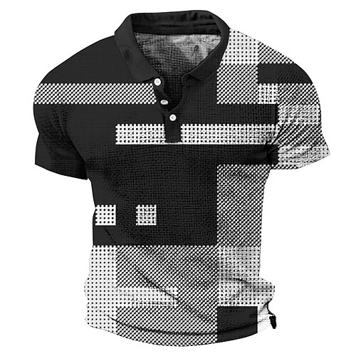 

Herre Vaffel poloshirt POLO Trøje Golftrøje Farveblok Stribet Grafiske tryk Geometri Aftæpning Sort Blå udendørs Gade Kortærmet Trykt mønster Tøj Mode Designer Afslappet Åndbart