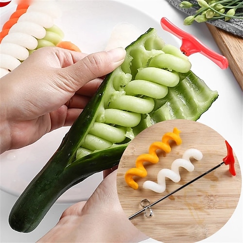 

Спиральный нож для овощей, картофель, морковь, огурец, салат, измельчитель, легкий спиральный винтовой слайсер, резак, спиралайзер, кухонные инструменты