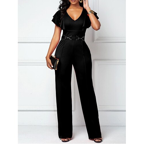 

Mujer Mono Cremallera Color sólido Escote en Pico Ropa de calle Fiesta Calle Ajuste regular Manga Corta Negro Rosa Rojo S M L Verano