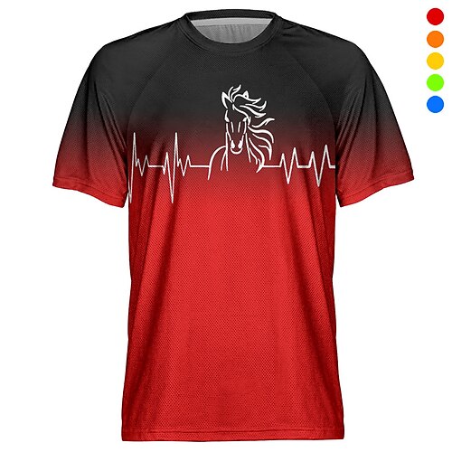 

Herre Downhill Jersey Kortermet Gul Rød Blå Grafisk Sykkel Pustende Hurtigtørkende Polyester sport Grafisk Morsom Klær