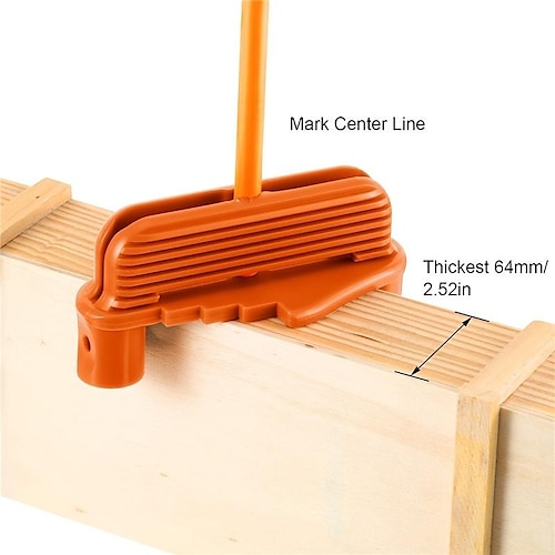 

1pc 2.52 / 64mm d'épaisseur traceur de bois, 8 modes, chercheur de jauge de ligne centrale charpentier de traceur central, outils de travail du bois, jauge de ligne centrale de marquage, traceur de