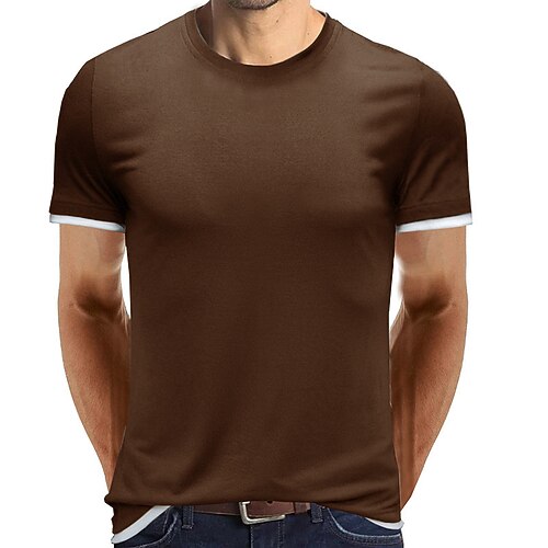 

Per uomo maglietta T-shirt Color Block Girocollo Strada Da mare Maniche corte Abbigliamento Di tendenza Originale Essenziale