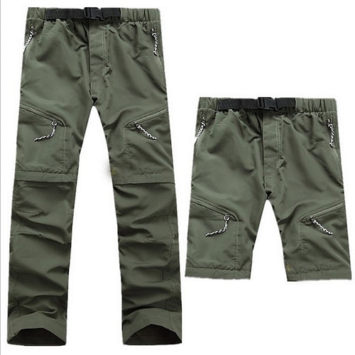

Herre Konvertible bukser Utendørs Pustende Hurtigtørkende Svettereduserende Bekvem Joggebukser Bunner Lomme med glidelås Svart Militærgrønn Camping / Vandring Jakt Fisking S M L XL XXL