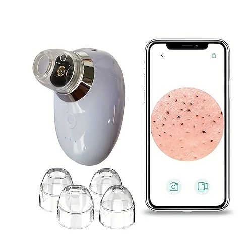 

1pc rimozione di comedone pore vacuum wifi visibile detergente per pori del viso con videocamera hd brufolo acne comedone estrattore kit usb ricaricabile elettrico comedone acne whitehead strumento di