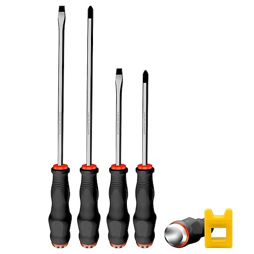 

CRV Steel Knockable Through Center Screwdriver Magnetic Cross Slotted Flat Mouth Screwdriver