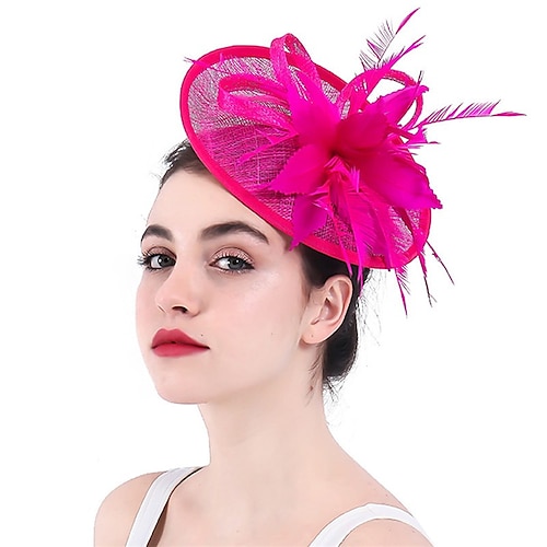 

fascinators sinamay Kentucky Derby Corsa di cavalli Retrò Elegante Con Piume Copricapo Copricapo