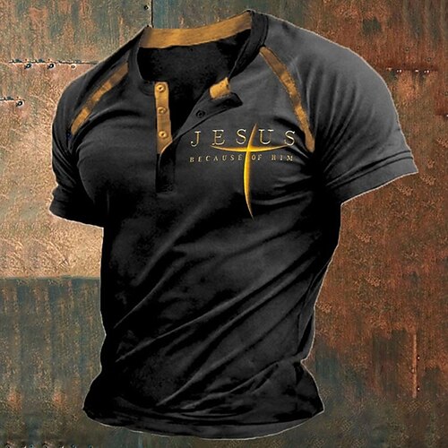 

Per uomo Camicia Henley Maglietta Raglan Pop art Croce Teschi Henley Abbigliamento Stampa 3D Esterno Giornaliero Manica corta Collage Bottone giù Di tendenza Originale Comodo