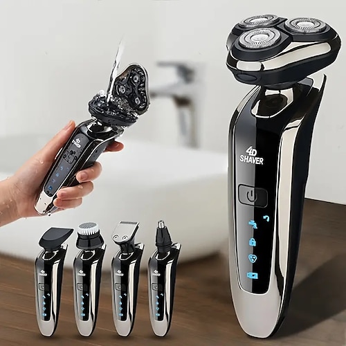 

rasoir électrique rasoir pour hommes rechargeable étanche rotatif pour le rasage avec coupe-nez pattes tondeuse visage brosse de nettoyage