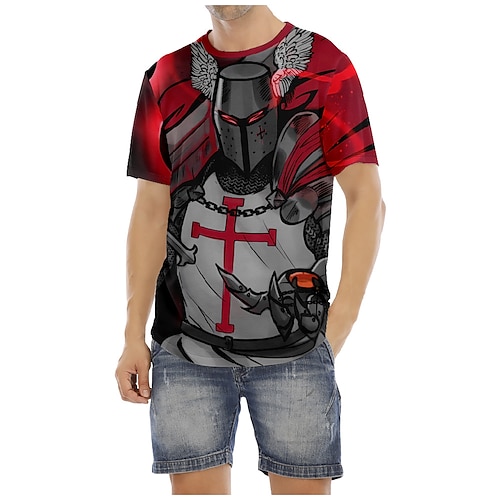 

Der letzte Templer Kreuzritter Tempelritter Kreuzritter T-Shirt-Ärmel Zeichentrick Manga Anime Grafik T-shirt Für Herren Damen Unisex Erwachsene 3D-Druck 100% Polyester Casual