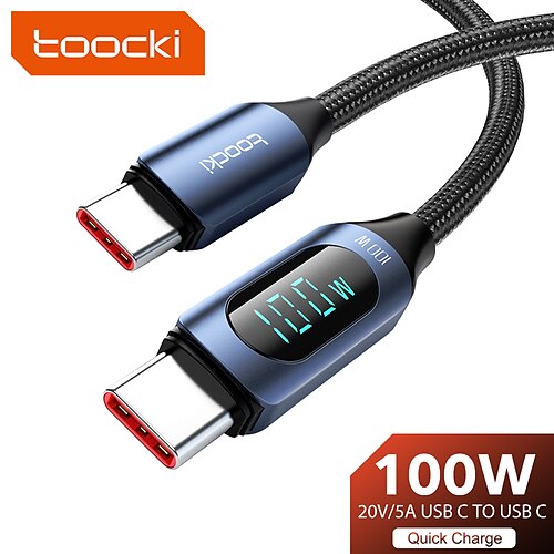 

type c til type c kabel 100w pd hurtigopladning oplader usb c til usb c skærm kabel til xiaomi poco f3 realme macbook ipad