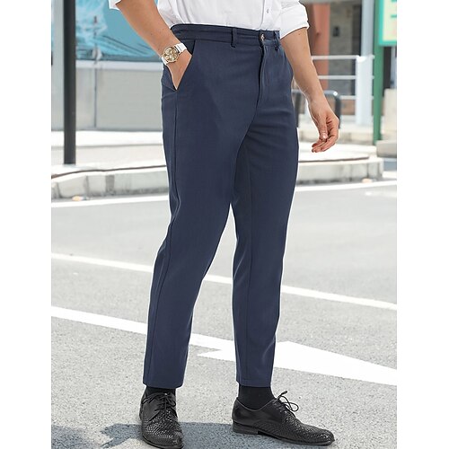 

Per uomo Pantaloni Chino Pantaloni chino Tasche Liscio Comfort Traspirante Esterno Giornaliero Per uscire Di tendenza Informale Blu scuro