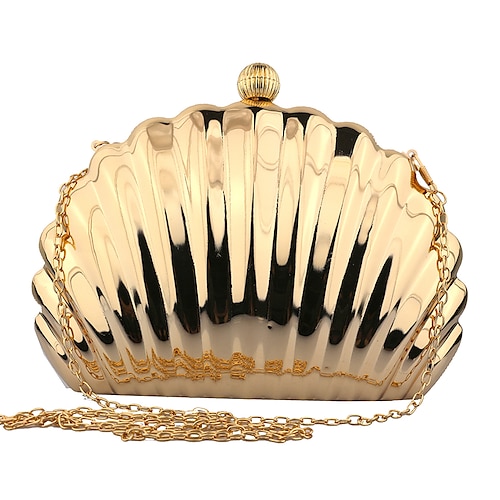 

Dame Evening Bag Kuppelveske Legering Fest Daglig Kjede Vanntett Holdbar Helfarge Gull