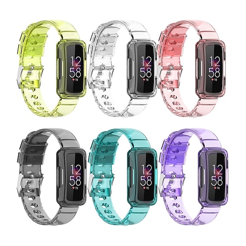 

Smartwatch-Band Kompatibel mit Fitbit Luxe Silikon Smartwatch Gurt Wasserdicht Verstellbar Transparent Sportarmband Ersatz Armband