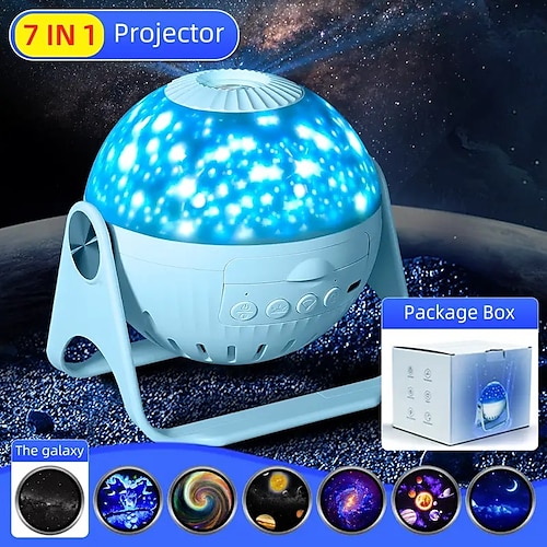 

Planetarium Projector Lights Galaxy Projection 7 in 1 with 360 Rotating Nebula Moon Night Lamp Planet Aurora for Baby Bedroom Ceiling Game Room Party Bar