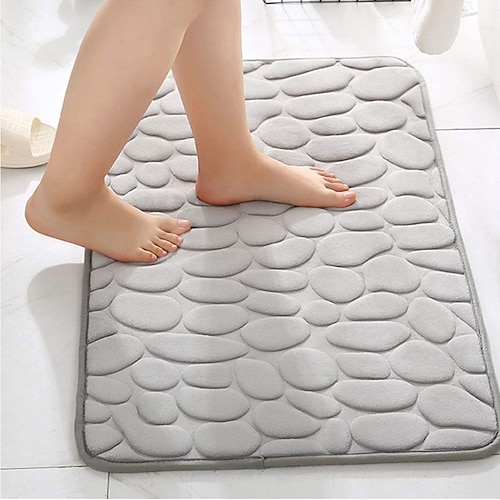 

Cobblestone Embossed Mat Memory Foam, Super Water Absorbent, Super Soft, Non Slip, Quick Dry, Bath Mats for Bathroom Machine Washable Rugs