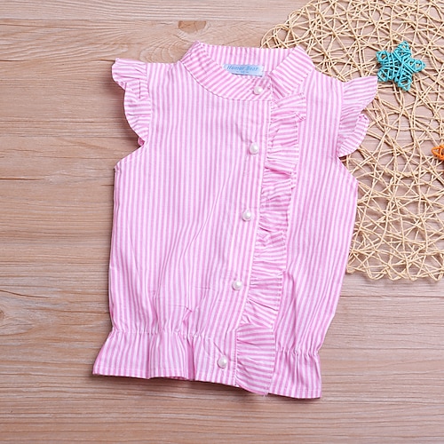 

Bambino (1-4 anni) Da ragazza Natale Blusa Banda Scuola Senza maniche Pulsante Attivo 3-7 anni Estate Rosa