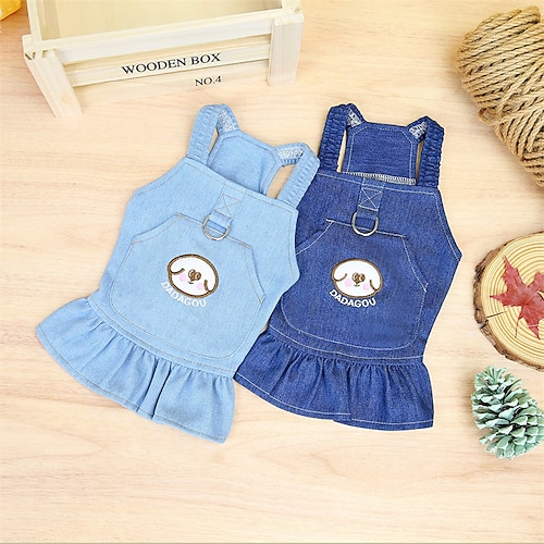 

Prodotti per cani Prodotti per gatti Vestiti Animali Jeans stile sveglio Dolce Da giorno Casual / quotidiano Abbigliamento per cani Vestiti del cucciolo Abiti per cani Morbido Blu scuro Azzurro chiaro