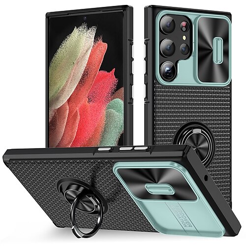 

teléfono Funda Para Samsung galaxia Funda Trasera S23 Ultra Plus S23 S22 S21 Plus Ultra con Ventana Soporte para Anillo Resistencia a caídas de cuatro esquinas Diseño Geométrico TPU ordenador personal