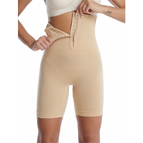 

Women's Plus Size Shapewear Waist Trainer Body Shaper Pure Color Sport Casual Comfort Home Daily Going out Nylon Breathable Summer Spring Black Beige