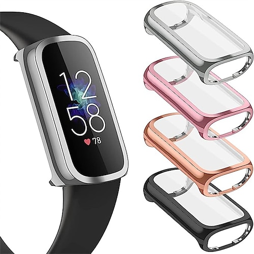 

Paquet de 4 Boîtier de montre Compatible avec Fitbit Luxe Résistant aux rayures Résistant à la poussière HD Effacer TPU souple Suivre Couverture