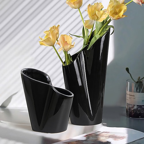 

Vase à double trou en résine créative minimaliste pour décoration de maison moderne salon meuble tv porche arrangement de fleurs fleur sèche décor à la maison décoration