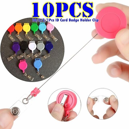 

10/5/2/1 pcs new creative 360 rotazione retrattile badge reel infermiera display id carta di nome porta badge in metallo clip anti-perso forniture per ufficio