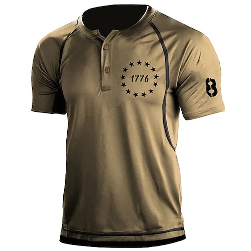 

Per uomo Camicia Henley Pop art Stelle Henley Abbigliamento Stampa 3D Esterno Giornaliero Manica corta Bottone giù Stampa Di tendenza Originale Comodo