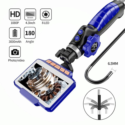 

Endoscope numérique de caméra d'endoscope industriel avec 1080P (1920×1080) 4.3 pouce Caméra d'inspection 1.0m (3ft) 2 mp Portable Enregistrement d'images et fonction vidéo Lampe LED Pipeline