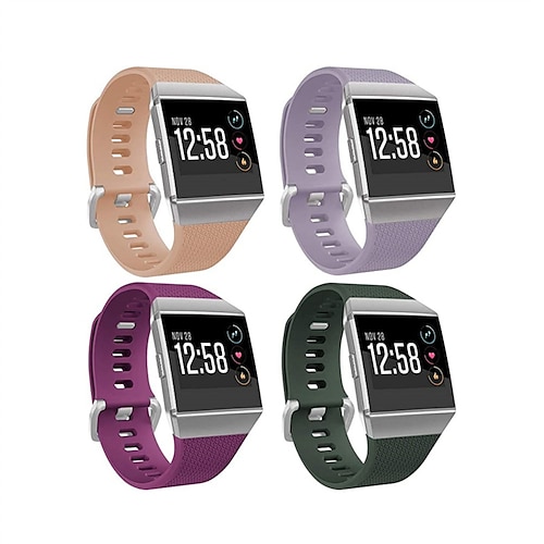 

4 Packung 3 Pack Smartwatch-Band Kompatibel mit Fitbit Ionic Silikon Smartwatch Gurt Wasserdicht Verstellbar Frauen Männer Sportarmband Ersatz Armband