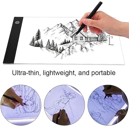 

portatile a5 led copy board light tracing box ultra-sottile regolabile usb power artcraft led trace light pad for tattoo drawing streaming sketching animation stenciling