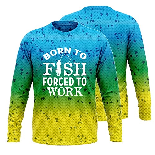 

Men's Fishing Shirt Outdoor Long Sleeve UV Protection Breathable Lightweight Quick Dry Sweat wicking Top Summer Spring Outdoor Fishing Yellow Light Green Blue