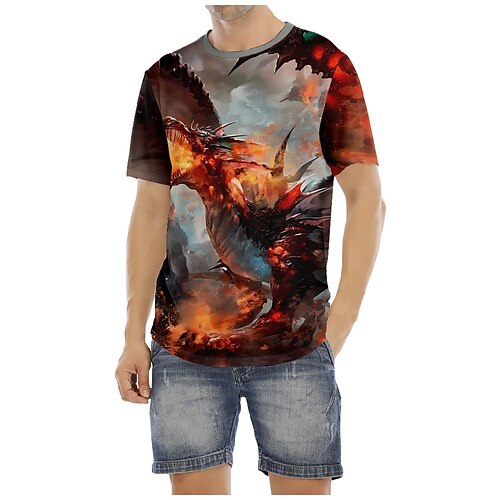 

Donjons Dragons Gragon Manches Ajustées Animé Art graphique Tee-shirt Pour Homme Femme Unisexe Adulte Impression 3D 100 % Polyester Casual Quotidien