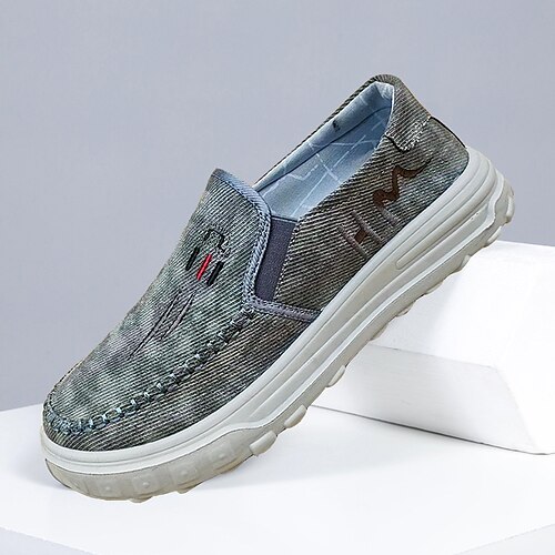 

Homme Mocassins et Slip On Chaussures de confort Mocassins en tissu Rétro Vintage Décontractées Extérieur du quotidien Marche Toile Respirable Noir Gris Claire Gris foncé Printemps Automne