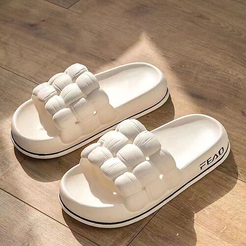 

Slippers Women's Summer Ins Net Red Thick Bottom Stepping On Shit Feeling Lattice Hollow Home Indoor And Outdoor Wear Word Sandals And Slippers