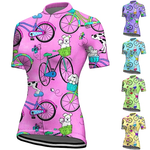 

21Grams Mujer Maillot de Ciclismo Manga Corta Bicicleta Camiseta con 3 bolsillos traseros MTB Bicicleta Montaña Ciclismo Carretera Transpirable Dispersor de humedad Bandas Reflectantes Bolsillo