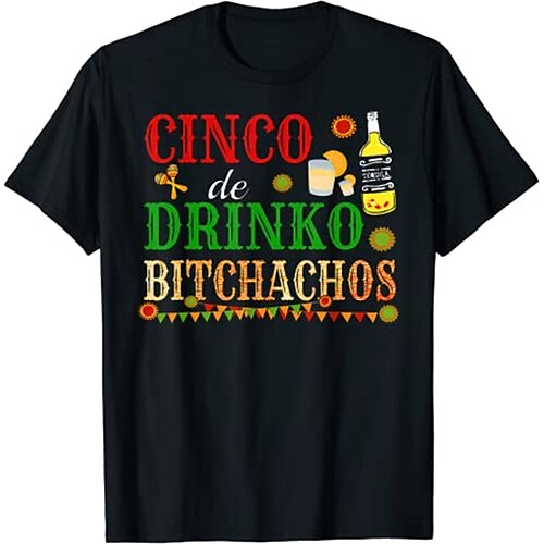 

mexicain tee cinco de mayo fiesta t-shirt imprimé street style t-shirt pour hommes femmes unisexe adultes marquage à chaud 100% coton décontracté quotidien