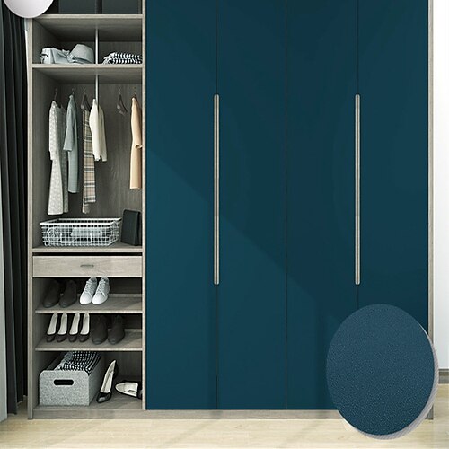 

3M Wardrobe Door Moisture-Proof Renovation Sticker Self-Adhesive Thickened Solid Color Oil Resistant Wallpaper Pvc Film With Adhesive Waterproof Wallpaper