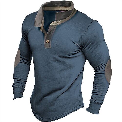 

Herre POLO Trøje Golftrøje Afslappet Ferie Knaphul Klassisk Langærmet Mode Basale Vanlig Knap Sommer Regulær Retro Rød Mørk Navy POLO Trøje