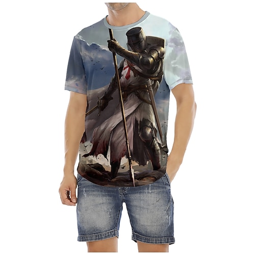 

L'ultimo templare crociato Cavalieri Templari Crociato Maglietta Cartone animato Manga Manga Grafica Maglietta Per Per uomo Per donna Unisex Per adulto Stampa 3D 100% poliestere Casual / quotidiano