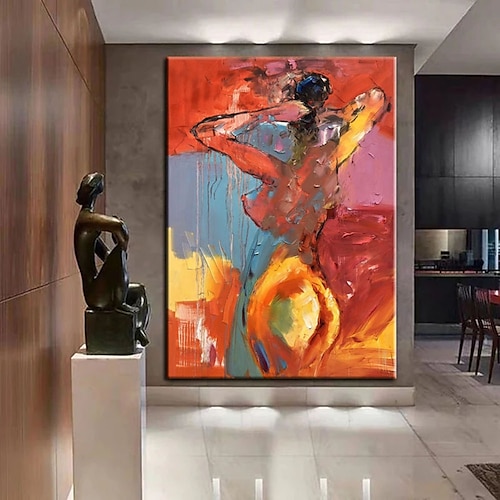 

pintura a óleo pintada à mão artesanal parede moderna tela de pintura abstrata senhora nua pintura decoração de casa lona enrolada sem moldura não esticada