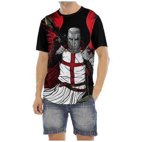 

Der letzte Templer Kreuzritter Tempelritter Kreuzritter T-Shirt-Ärmel Zeichentrick Manga Anime Grafik T-shirt Für Herren Damen Unisex Erwachsene 3D-Druck 100% Polyester Casual