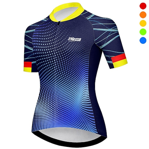 

21Grams Damen Radtrikot fahrradbekleidung Fahrradtrikot Kurzarm Fahhrad Shirt mit 3 Gesäßtaschen MTB Mountain Rennrad Atmungsaktiv Feuchtigkeitsableitung Schnelltrocknend Reflexstreiffen Violett