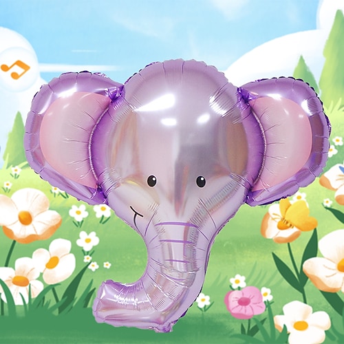 

1 pc tête d'éléphant film d'aluminium ballon animal thème fête fête d'anniversaire décoration ballon