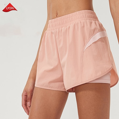 

Per donna Pantaloncini da corsa Pantaloncini da palestra 2 in 1 Pantaloni Sportivo Athleisure Elastene Traspirante Traspirazione umidità Morbido Fitness Allenamento in palestra Corsa abbigliamento