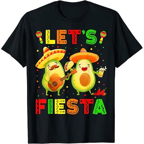 

meksikansk t-skjorte cinco de mayo fiesta t-skjorte med t-skjorte med gatestil t-skjorte for menn, kvinner unisex voksnes hot stempling 100 % bomull tilfeldig daglig