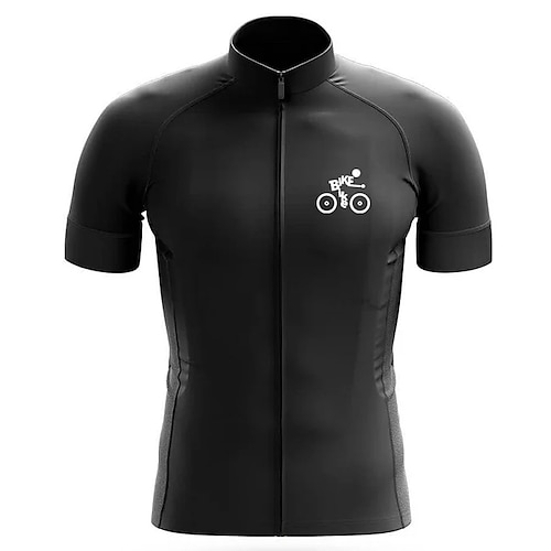 

21Grams Herre Cykeltrøje Kortærmet Cykel Toppe med 3 baglommer Bjerg Cykling Vej Cykling Åndbart Svedtransporende Hurtigtørrende Refleksbånd Sort Grafisk Polyester Sport Tøj