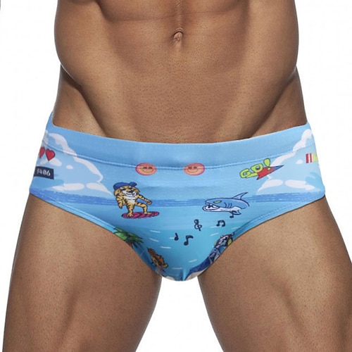 

Hombre Bañadores Pantalones de Natación Pantalón corto Calzoncillos de natación Estampado Caricatura Comodidad Transpirable Exterior Diario Noche Deportes Hawaiano Azul Piscina