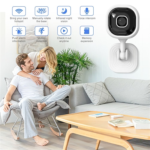 

câmera de segurança hd1080p segurança doméstica sem fio wi-fi mini câmera pequena cctv visão noturna infravermelha detecção de movimento slot para cartão sd áudio